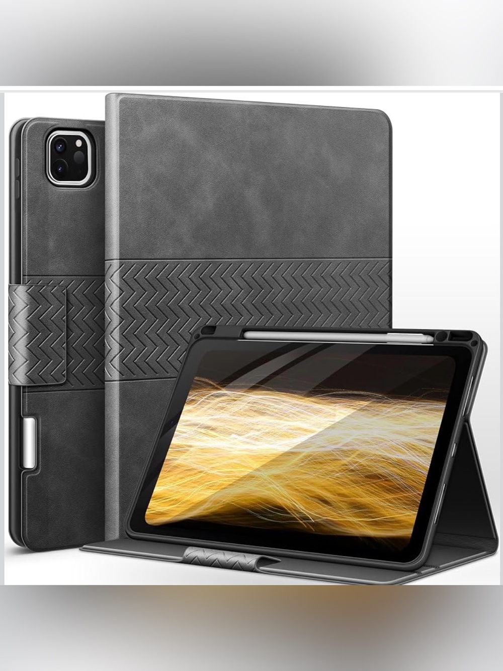 Auaua iPad Pro 11 Case (4th 3rd 2nd 1st Gen) Gray Leather